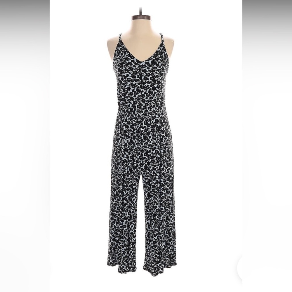 Bobeau Black and White Speckled Jumpsuit Relaxed Fit